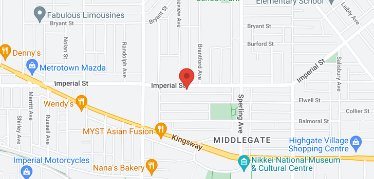 map of 6544 IMPERIAL STREET